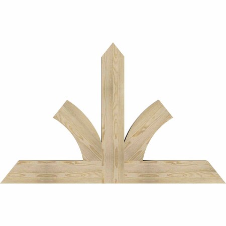 Ekena Millwork Richland Rough Sawn Timber Gable Bracket, Douglas Fir, 60"W x 38"H x 4"D x 6"F, 15/12 Pitch GBW060X38X0406RIC00RDF
